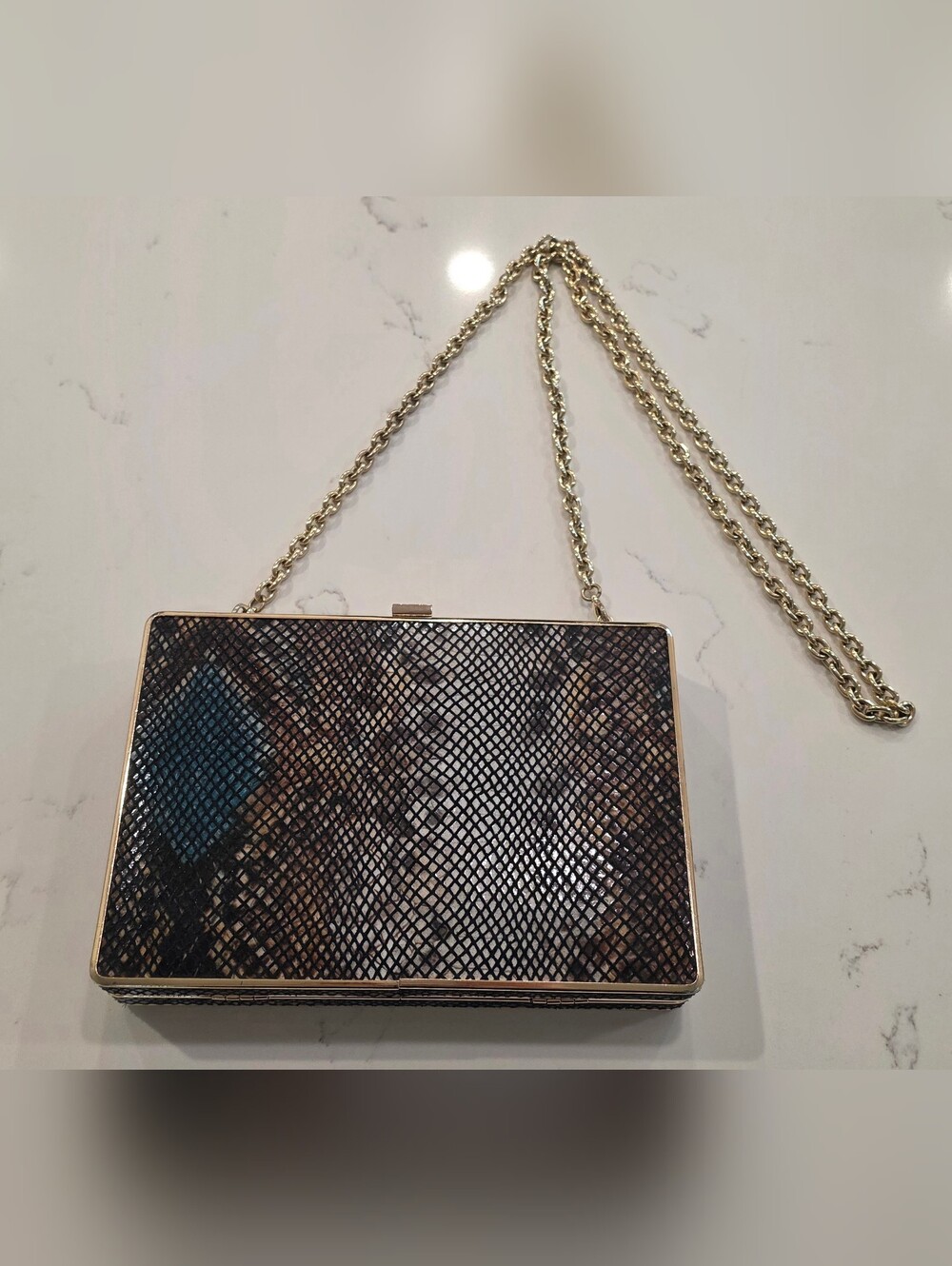 Ivanka Trump Snake-Pattern Evening Clutch Purse